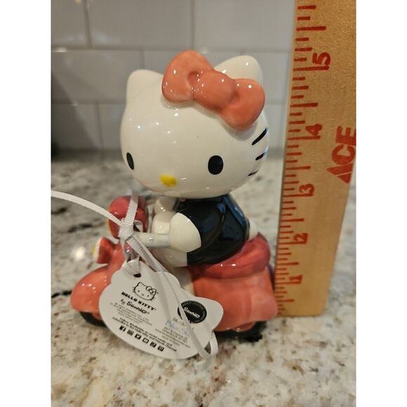 Blue Sky Clayworks Hello Kitty Riding Scooter HTF Ceramics Brand New With Tags - Picture 14 of 16